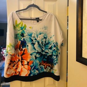 Worthington Flower Womens Top 3X